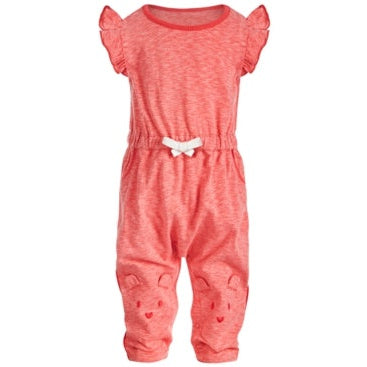 First Impressions Baby Girls Bear Face Jumpsuit, Size 12 Months