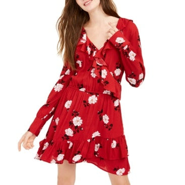 American Rag Juniors Floral Faux Wrap Dress, Size Small