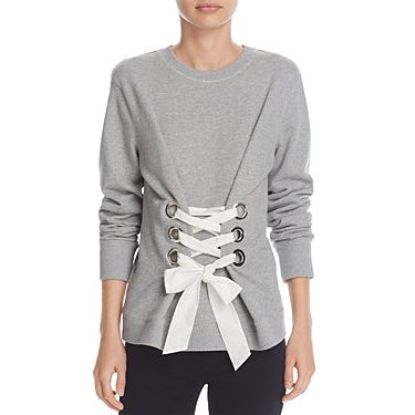 Derek Lam 10 Crosby Lace-Up Sweatshirt, Size XS
