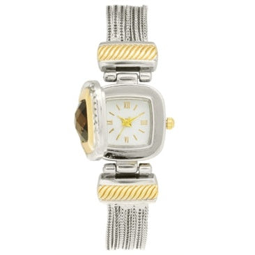 Charter Club Womens Flip Cover Two-Tone Bracelet Watch 25mm