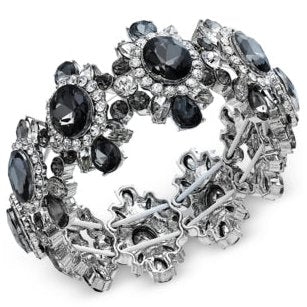 Charter Club Silver-Tone Crystal Stretch Bracelet