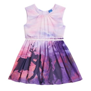 Disney Girls Frozen Motif Sunset Dress, Size 4