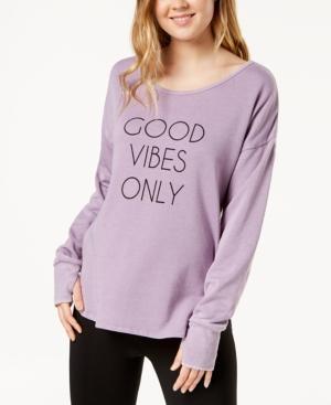 Ideology Good Vibes Strappy-Back Long-Sleeve T-Shirt, Size Medium