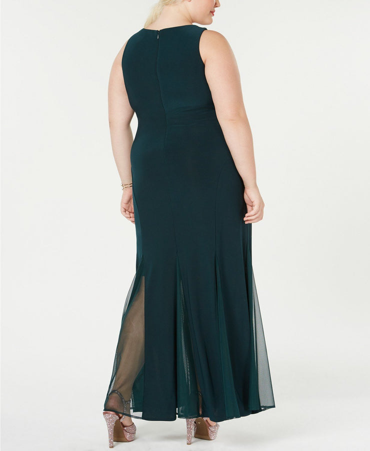 Morgan & Co. Plus Size Womens Rhinestone Trumpet Gown