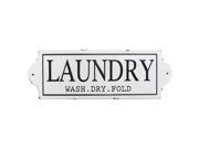 Stratton Home Decor Laundry Enamel Vintage Metal Wall Art, White