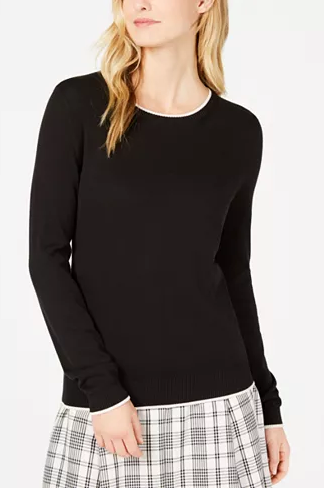 Weekend Max Mara Flipper Contrast-Trim Sweater, Size XS
