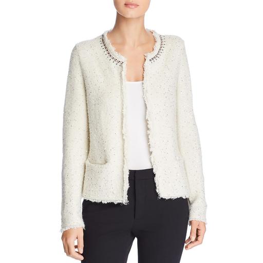 Donna Karan Embellished Crop Cardigan, Size Small