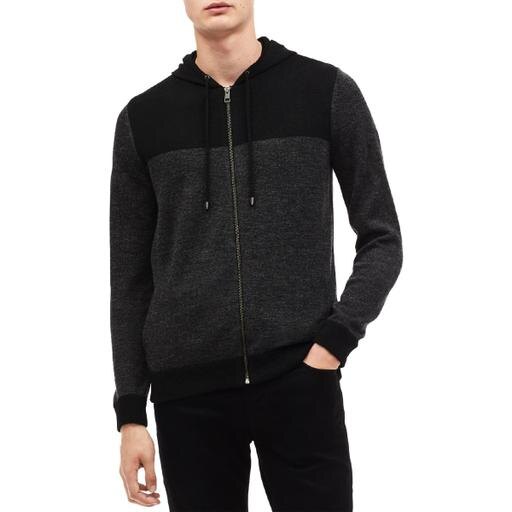 Calvin Klein Mens Full Zip Color Block Hoodie Sweatshirt,Size 2XL