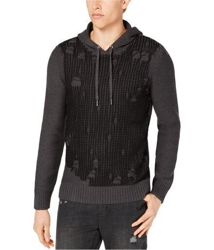 I-N-C Mens Flatline Hooded Sweater, Size Medium