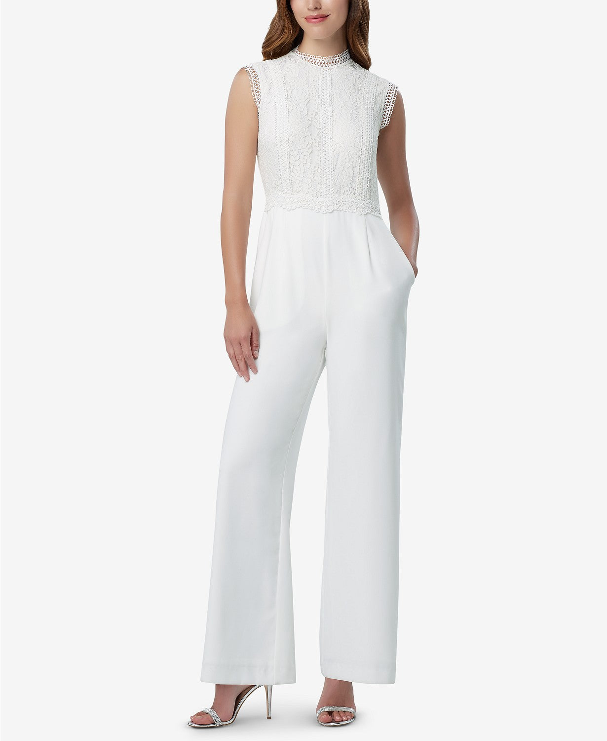 Tahari Asl Lace Wide-Leg Jumpsuit