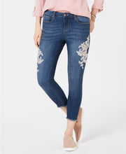 Style & Co Petite Lace-Embellished Skinny Jeans, Size 10P