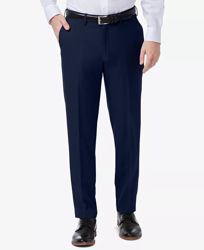 Haggar Mens Premium Comfort Slim-Fit Performance Stretch Flat-Front Dress Pants