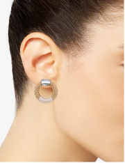 Alfani Silver-Tone Braided Rope Doorknocker Drop Earrings