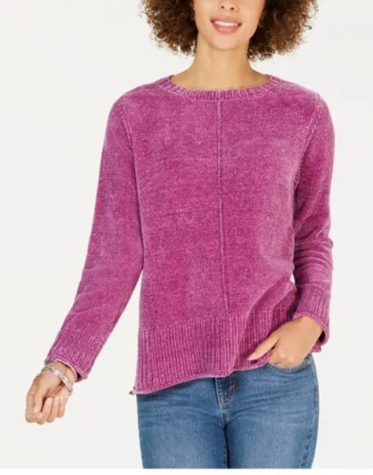 Style and Co Petite Chenille Sweater, P/S/Vivid Violet