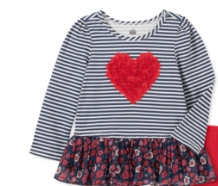 Kids Headquarters Little Girls  Rosette Heart Top, Size 6X