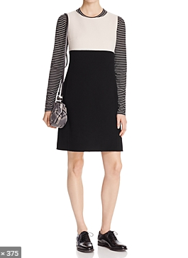 Weekend by Max Mara Womens Black Sacco Doppio Color Block Dress, Size 6