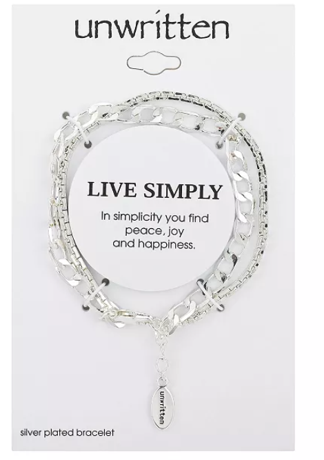 Unwritten Silver Plated Flash Plated Double Strand Bracelet