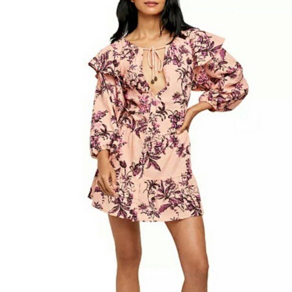 Free People Womens Sunbaked Swing Dress, Peach Combo, Pink, Floral, Sm – Vanessa Jane Free People Womens Sunbaked Swing Dress, Peach Combo, Pink, Floral, Sm – Vanessa Jane