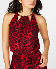 Thalia Sodi Cheetah-Print Chain-Neck Jumpsuit, Size Small