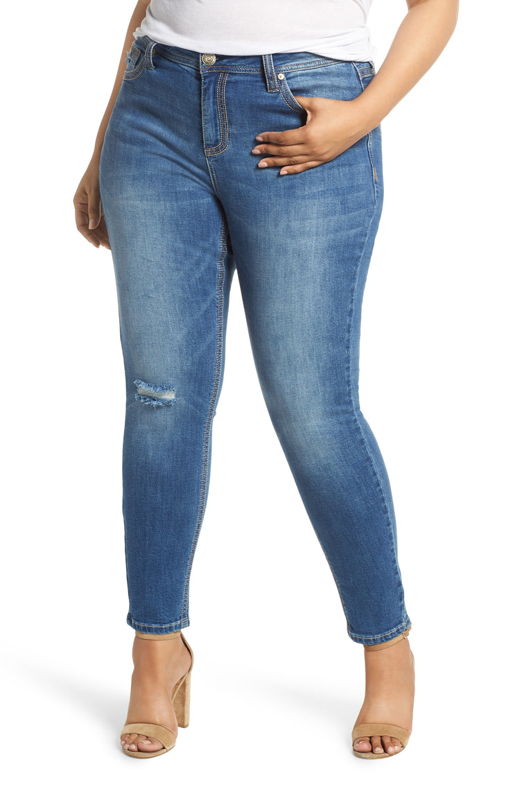 Seven7 Plus Size Rocker Deconstructed Skinny Jeans, Womens, Size 14W –  Vanessa Jane