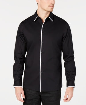 Inc  Dress Shirt Non Iron Long-Sleeve Contrast Trim, Size Large