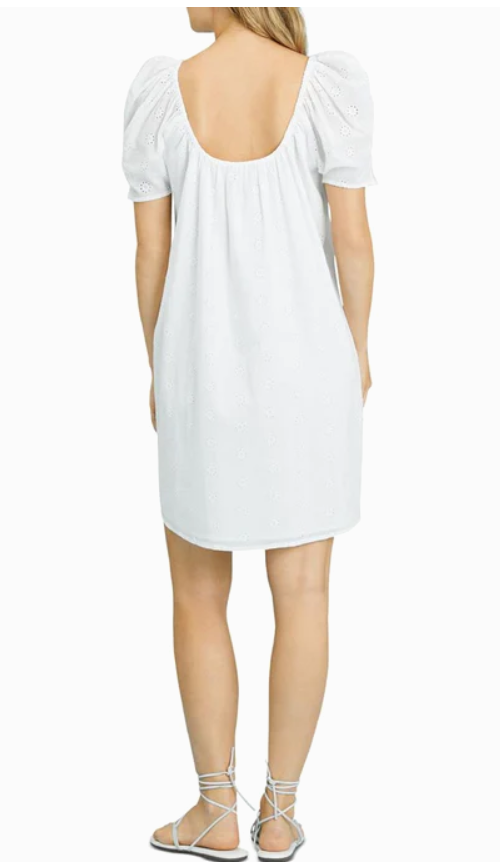 Sanctuary Womens Casual Eyelet Tunic Dress White