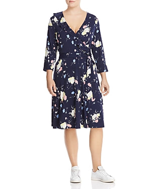 Leota Plus Felicity Floral-Print Faux-Wrap Dress, Size 3X