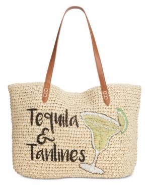 I.N.C. Beach Summer Vacation Tropical Straw Tote