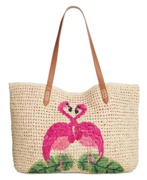 I.N.C. Beach Summer Vacation Tropical Straw Tote