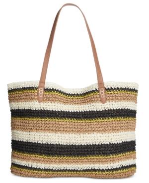 I.N.C. Beach Summer Vacation Tropical Straw Tote