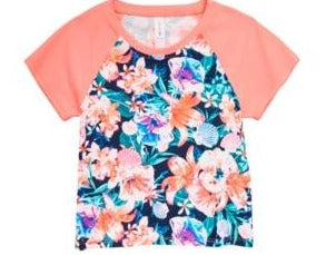 Ideology Little Girls Floral-Print Rash Guard Swimsuit Top, Size 6