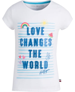 Tommy Hilfiger Girls Cotton Graphic-Print T-Shirt, Size 6