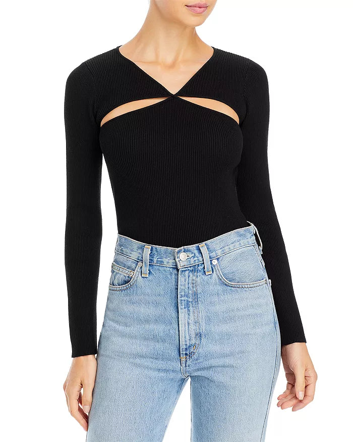 Line & Dot Halo Cutout Sweater