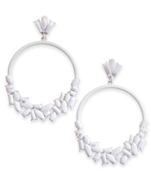 Inc Stone Cluster Drop Hoop Earrings