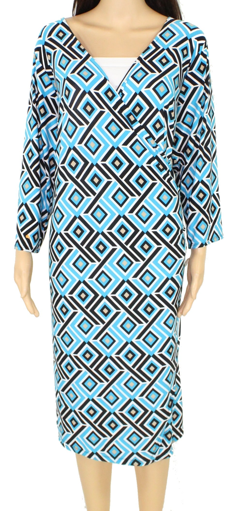 INC Women's Dress Plus Sheath Ruched Printed