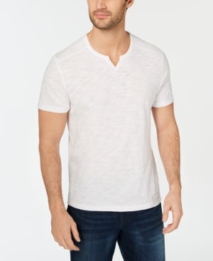 I.n.c. Mens Striped Split-Neck T-Shirt