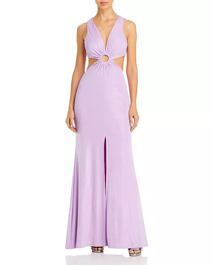 Aqua Womens Ruched Cut-Out Formal Evening Dress Gown