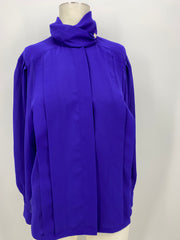 Josephine Vintage Button Down Shirt Blouse ~Purple ~ Sz 10 ~ Long Sleeve