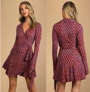 Free People Women’s Rhetta Wrap Dress – Dark Combo – M