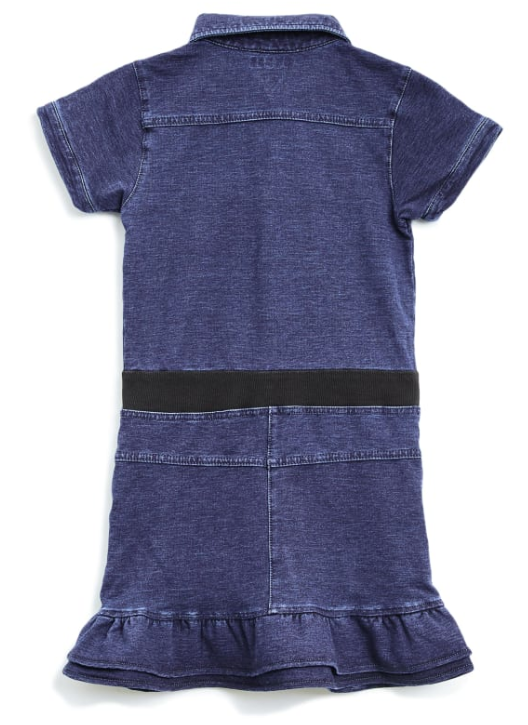 Guess Girls Short Sleeve Demim Dress, Blue, Size 12