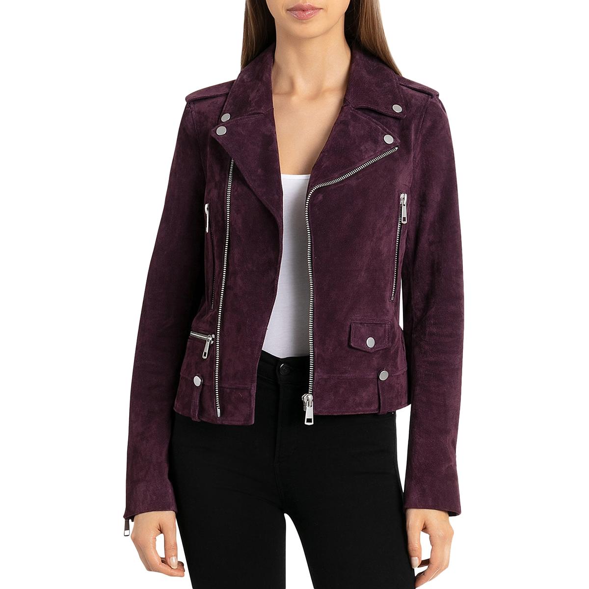 Bagatelle Womens Suede Motorcycle Jacket, Size Medium