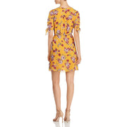 Allen Schwartz Womens Floral Print V-Neck Wrap Dress, Size Small