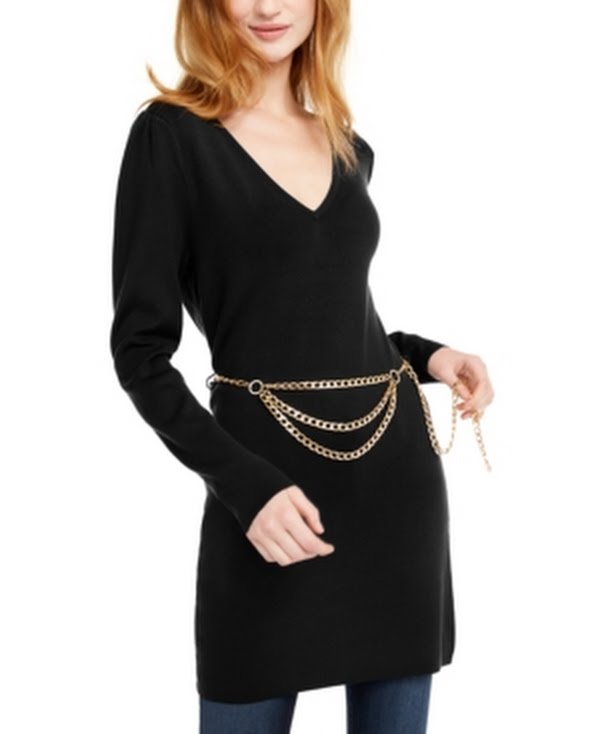 INC Womens Knit V-Neck Sweaterdress