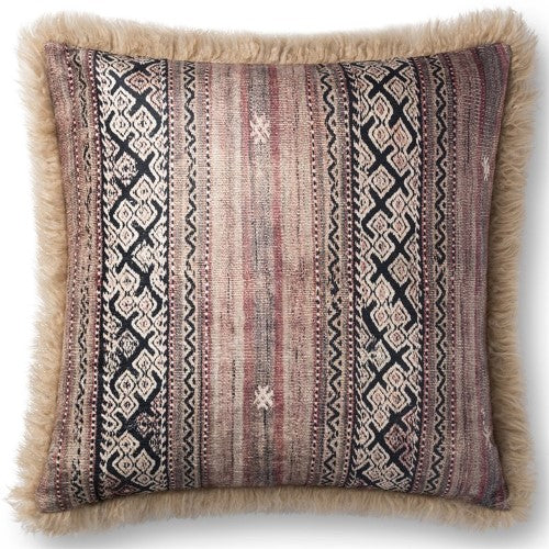 Loloi Beige Multicolor 22 in. X 22 in. Throw Pillow Cover