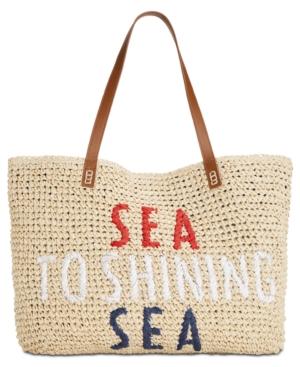 I.N.C. Beach Summer Vacation Tropical Straw Tote