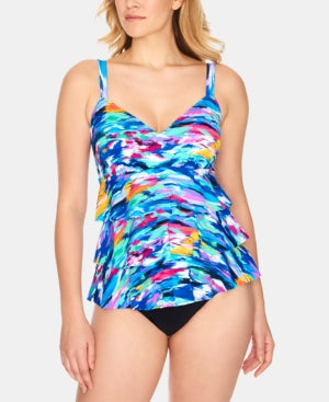 Swim Solutions Womens Swim Tummy-Control One-Piece, Size 12