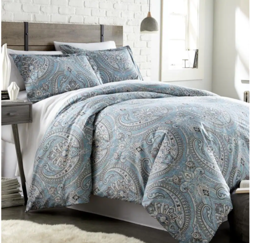 Southshore Fine Linens Melody 3-Piece Aqua Paisley Comforter Set Full