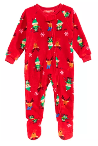 Matching Family Pajamas Infants Elf Footed Pajamas, Size 12Months