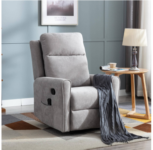 Merax Multi-Funtional Gray Massage Recliner With Heat and Removable Backrest