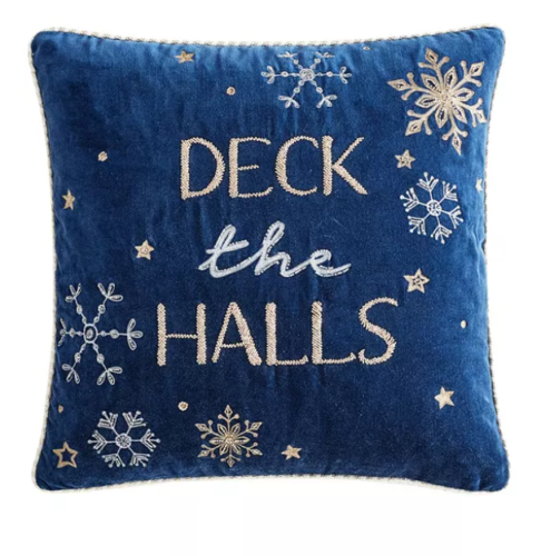 Lacourte Deck the Halls Decorative Pillow, 20″ x 20″